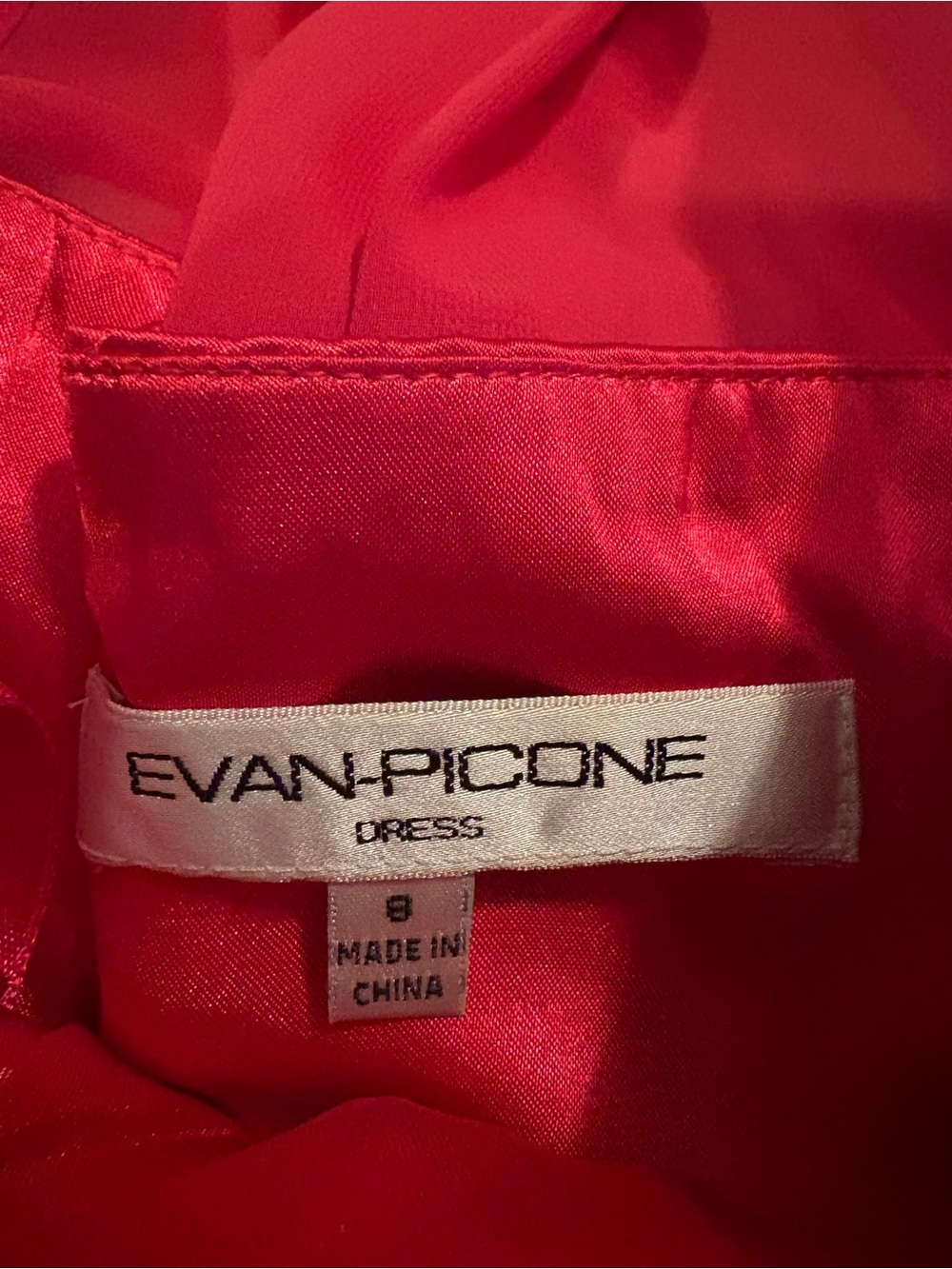Evan-Picone Elegant Sleeveless Pleated Halter Dress in Bright Red - Picture 2 of 3